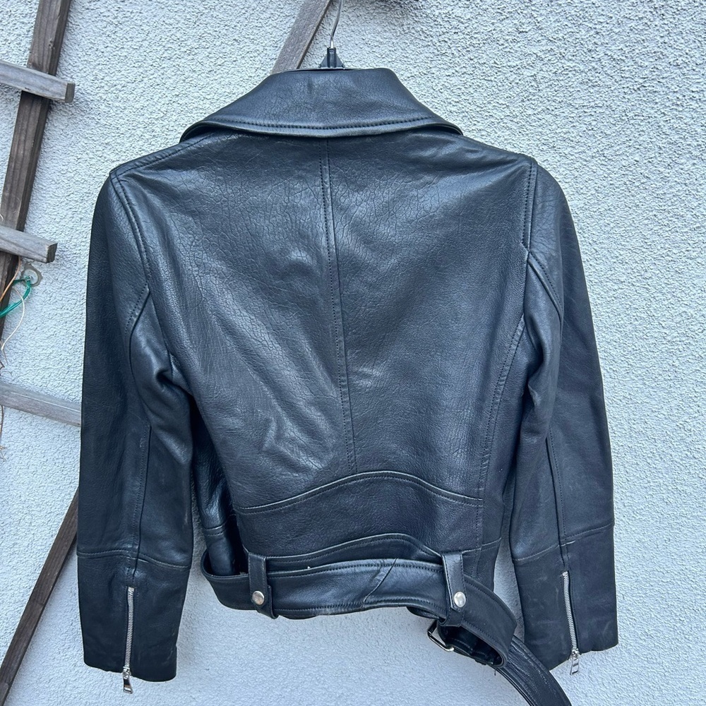 Club Monaco Leather Classic Moto Jacket in Black New with tags! - Picture 7 of 9